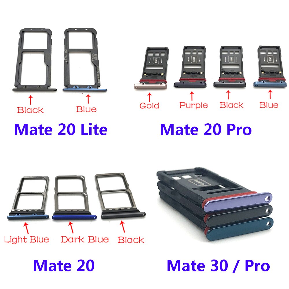 Für Huawei Mate 20 Lite Pro X 20X Micro Nano SIM Karte Halter Tray Slot Halter Adapter Buchse