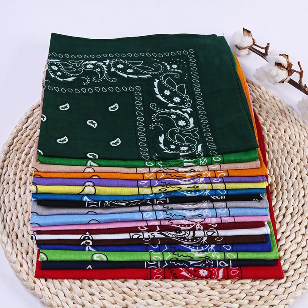 Pañuelos absorbentes para el sudor Bandana estampada de algodón multiusos (verde)