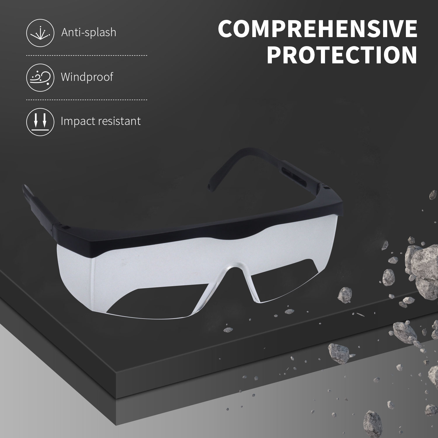 Gafas de sol con limitación de visión, antivaho, antiarañazos, a prueba de polvo, sombreado para piloto, entrenamiento de instrumentos IFR con patillas ajustables