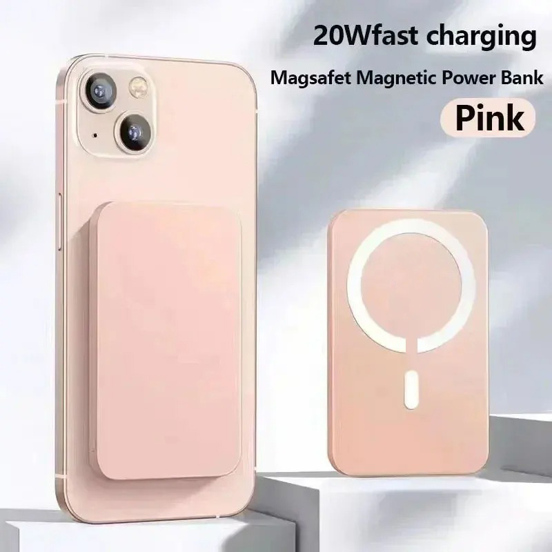 Magnetisk powerbank til iphone original ekstern batteri bærbar trådløs oplader til apple magsafe powerbank reservebatteri: Gennemsigtig / 30000 mah
