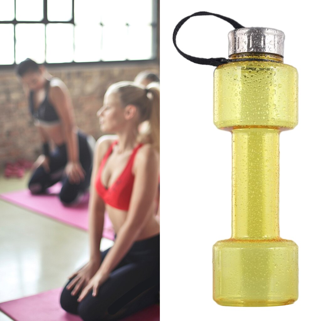 Botella de agua con mancuernas duradera de 750ml, taza deportiva, pesas rellenas de agua para entrenamiento