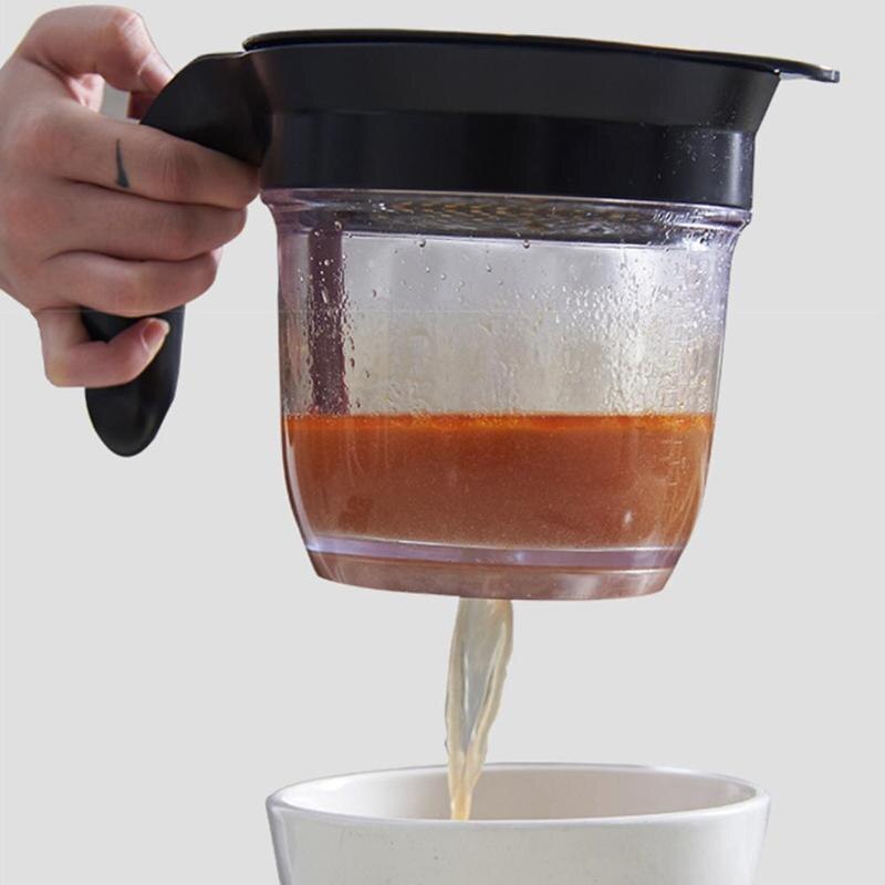 Fett Separator Mit Boden Freisetzung Sieb Filter suppe 1000ML Kreative mit küche können rückstände Separator Filter öl werkzeug o m2B3