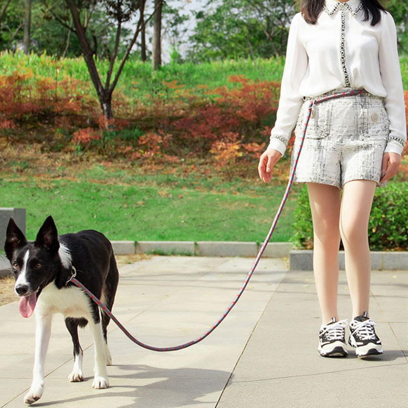 Correa reflectante ajustable para perro, correas de manos libres para caminar, a prueba de explosiones, suministros para mascotas