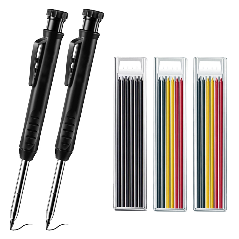 Solide timmermanspotloodset Houtbewerkingsgereedschap Vulpotloodset Constructie Timmerman Marker Multi-box Navulstiften Kraspen: Groene, paars