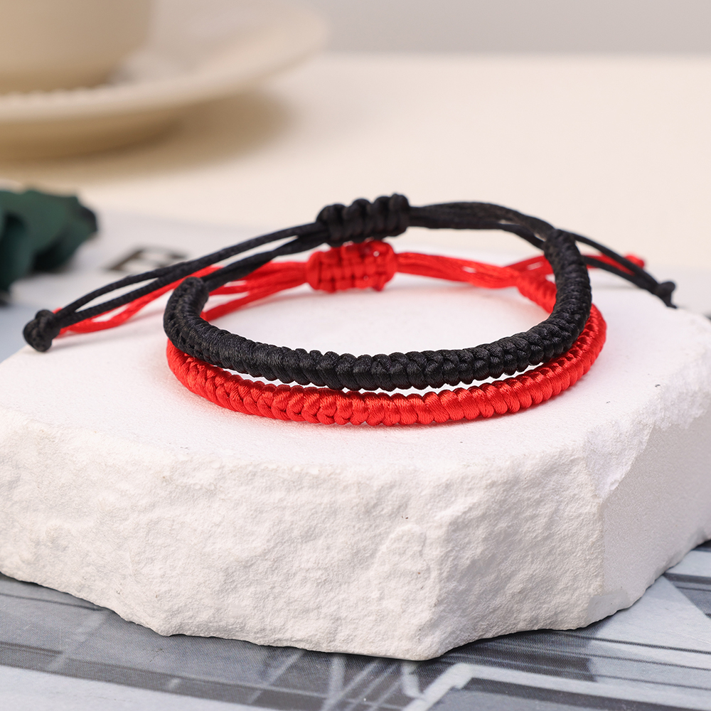 Pulsera de hilo rojo de la suerte para pareja, amuleto de buena suerte para cuerda de éxito, pulsera trenzada de ojos malvados, de joyería hecho a mano, 2-12 Uds.