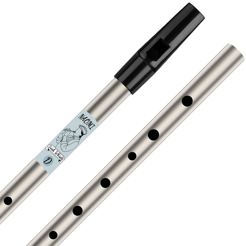 NAOMI 6-Loch Tin Whistle Traditionelle Irische Penny Whistle in D - Messing Musikinstrument für Anfänger
