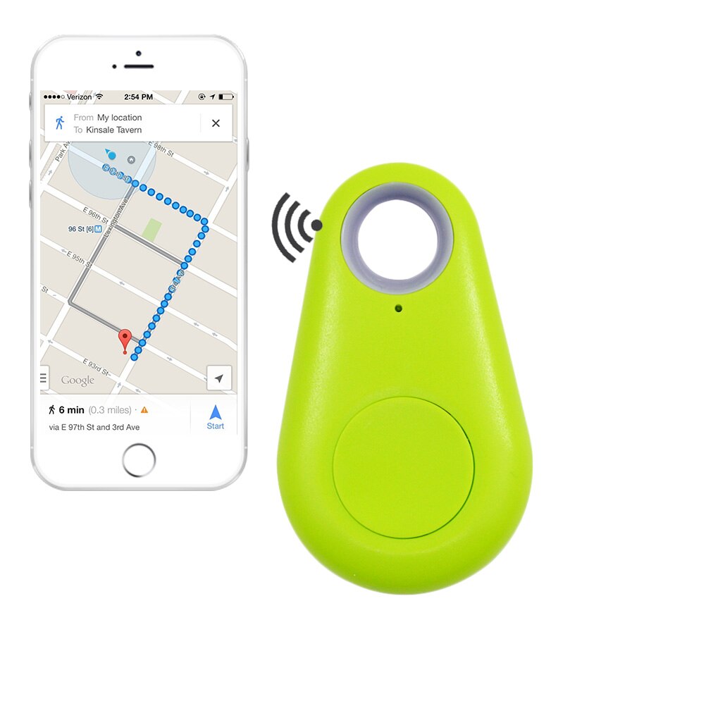 Mini trådløs bluetooth 4.0 tracker anti-lost lomme smart tracker gps locator alarm tegnebog nøgle kæledyr hund tracker: Grøn