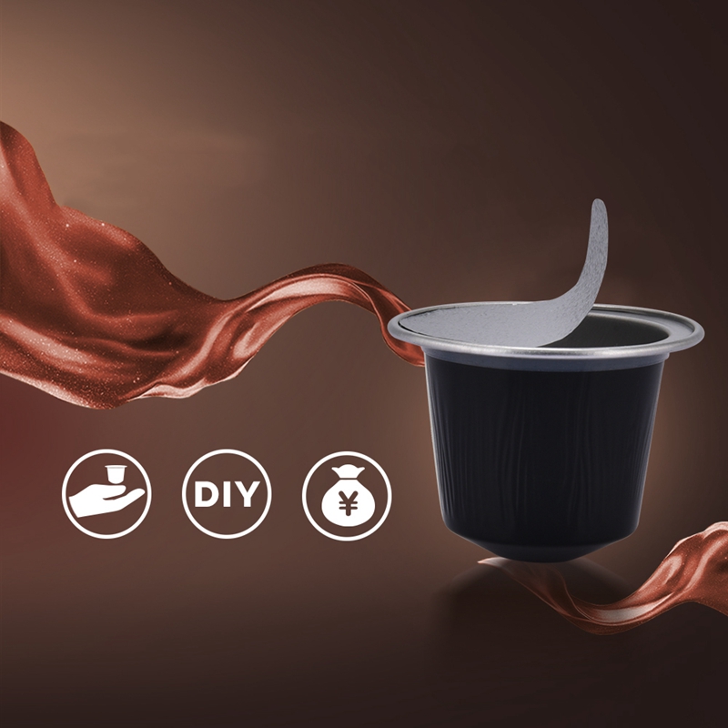 50setzt Nachfüllbare Kaffee Kapseln Tasse Einweg Kaffee Kapseln Verpackung Cafe Liefert für Nespresso Schwarz
