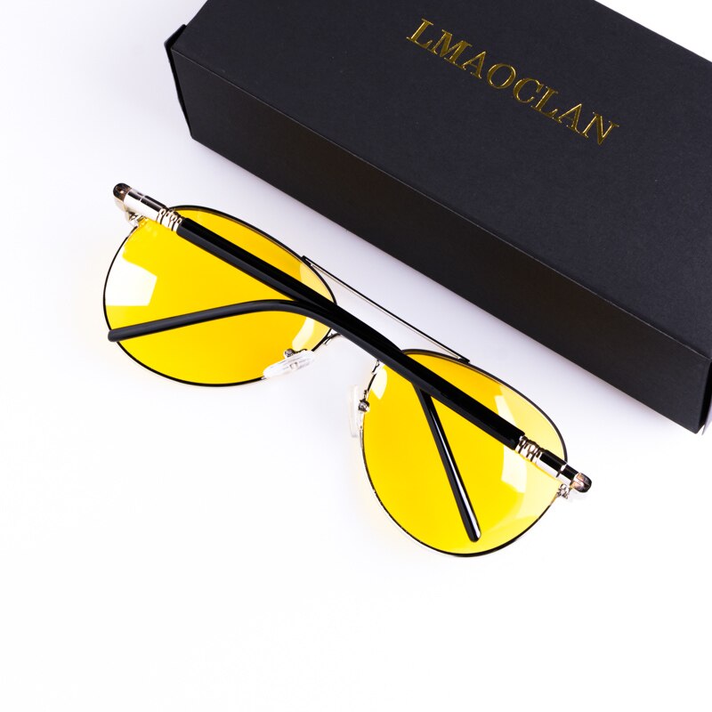 Mens Polarized Night Driving Sunglasses Brand Yellow Lens Night Vision Driving Glasses Goggles Reduce Glare