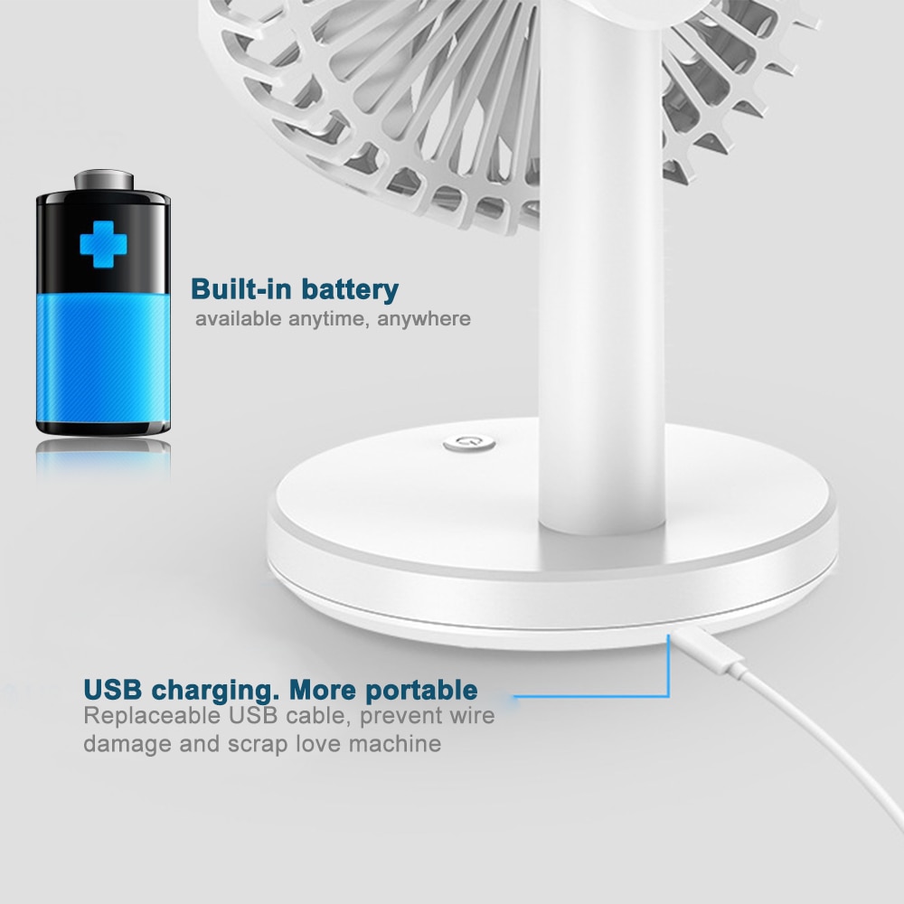 Usb uppladdningsbar skrivbordsfläkt bärbar ultratyst elektriska usb-fläktar tyst mini skrivbordsventilator fläkt för hemmet