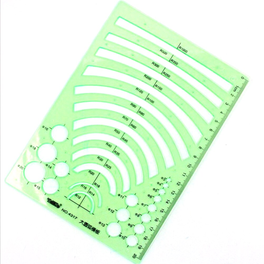 6pcs Plastic Geometry Drawing Template Ruler Stencil Office Stationery Drafting Supplies Measuring Tool