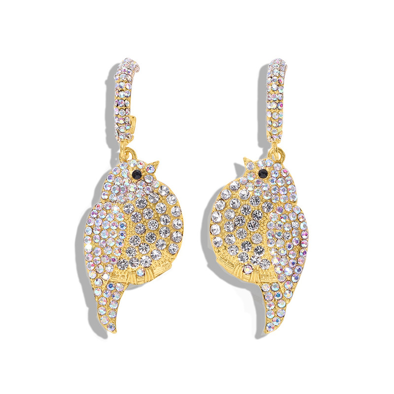 Dvacaman Schichten Kristall Vogel Ohrringe Papagei Strass Boho groß Baumeln ErkläSprosse Ohrringe für Frauen Hochzeit max Schmuck: 30