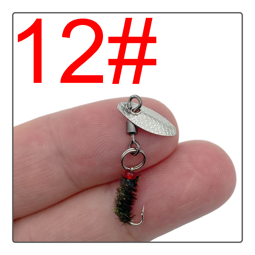 12#14#16#18#  fiskeagn fluefiske lokke fiskeskje ørret lokke enkelt krok svingbar skje lokke: Lilla