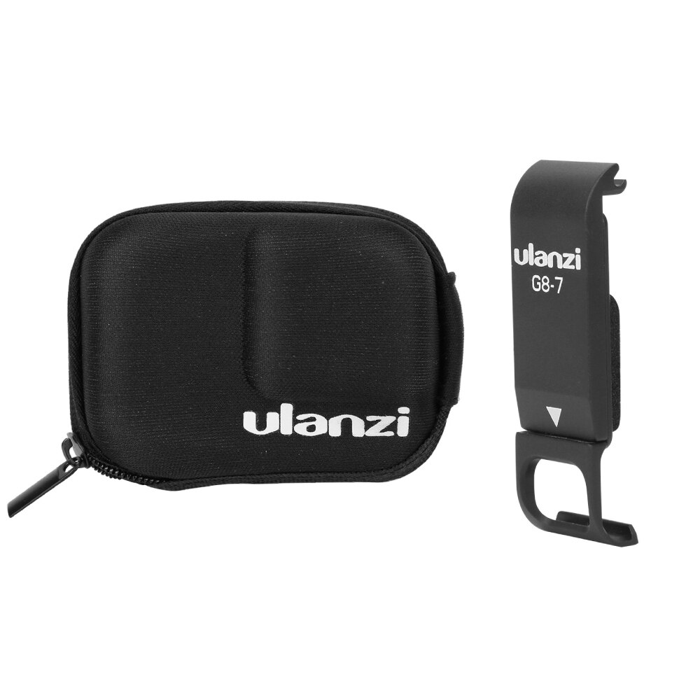 ULANZI G8-7 Aluminium Alloy Battery Cover Detachable Battery Lid Rechargeable Side Covers Accessories for GoPro 8 Action Camera: with Bag