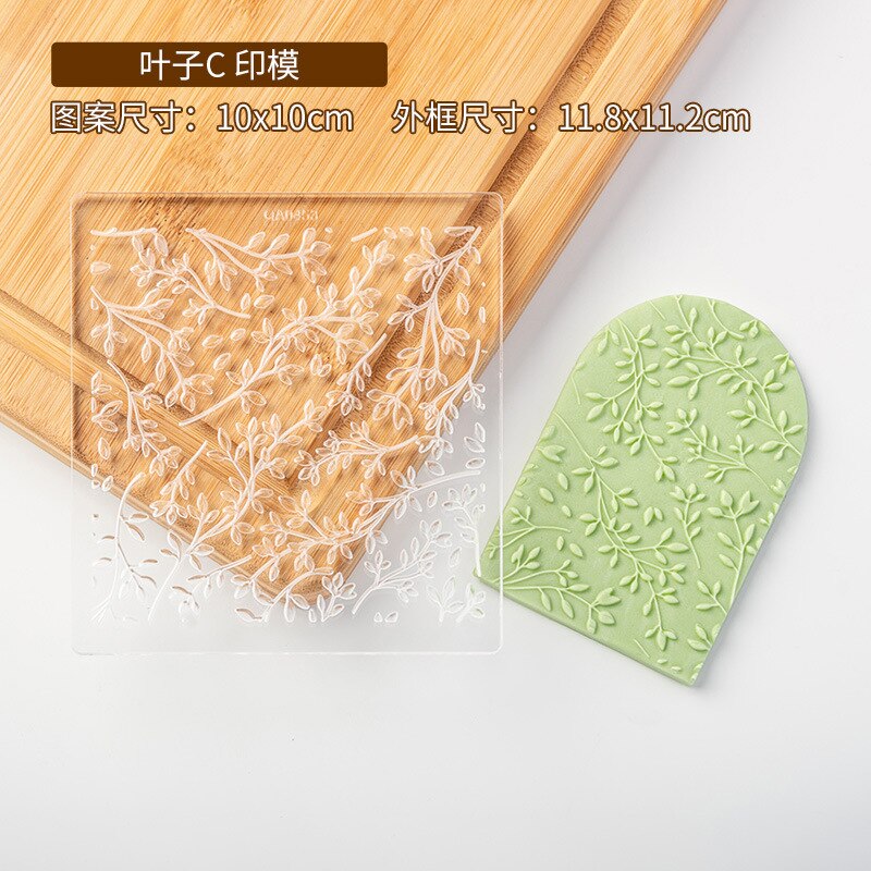 Kleine Bloem Bladeren Patroon Fondant Mold Acryl 3D Embosser Stempel Gebak Suiker Ambachtelijke Vorm Biscuit Cutter Cookie Pers Stempel: QA0453