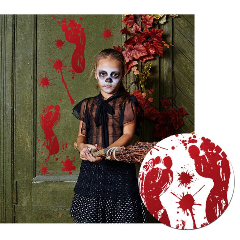 Scary Halloween Wall Stickers - Bloody Hands & Broken Mirror Decals, Haunted House Door & Wall Decor - View #6