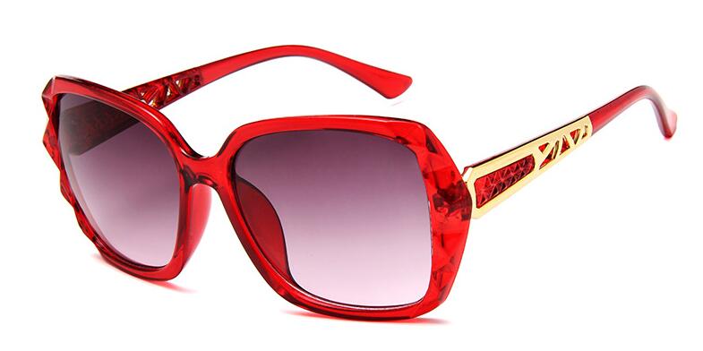 Dcm overdimensionerede firkantede solbriller kvinder sommer gradient stor stil klassiske sol solbriller  uv400: C1 røde