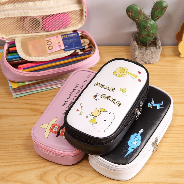 1 Uds Kawaii lápiz caso de texto Simple Estuches la escuela caja de lápices estuche lápiz artículos para la mochila del colegio de papelería