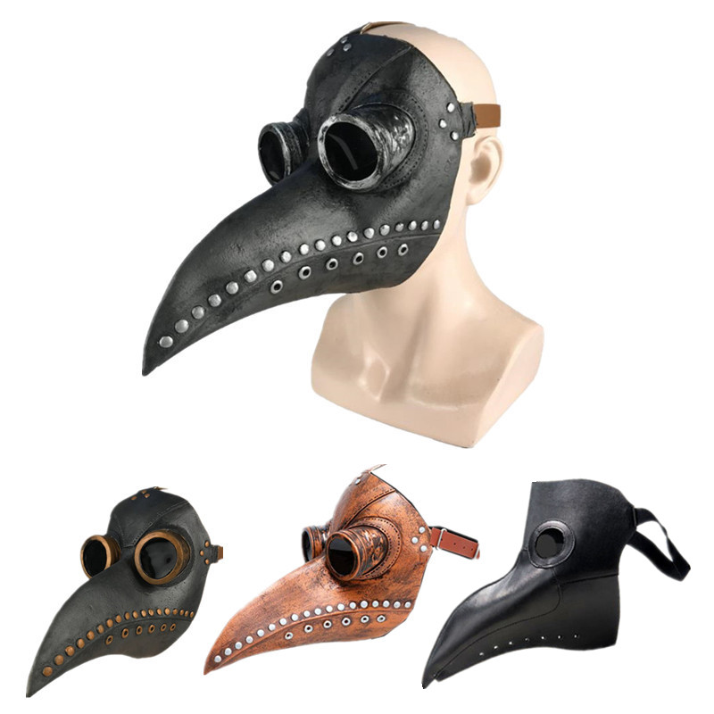 Máscara de Doctor de peste negra para Halloween, disfraz de médico de goma Steampunk, máscara de látex con pico de pájaro, accesorios de Cosplay para niños y adultos