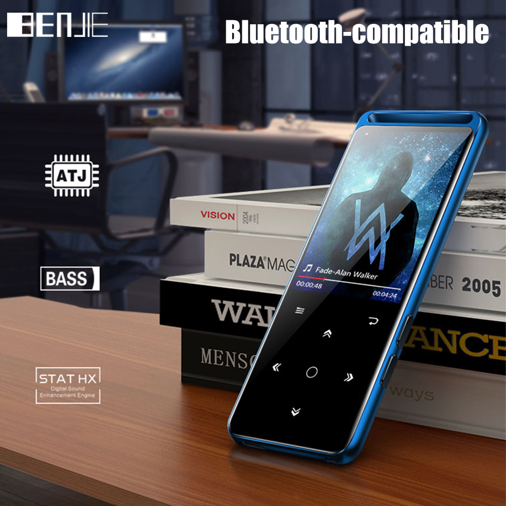 Benjie Mini Hifi Spelers Met Bluetooth 5.0 Smart Touch Screen Audio Muziekspeler Draagbare Fm Radio Ebook Voice Recorder Walkman