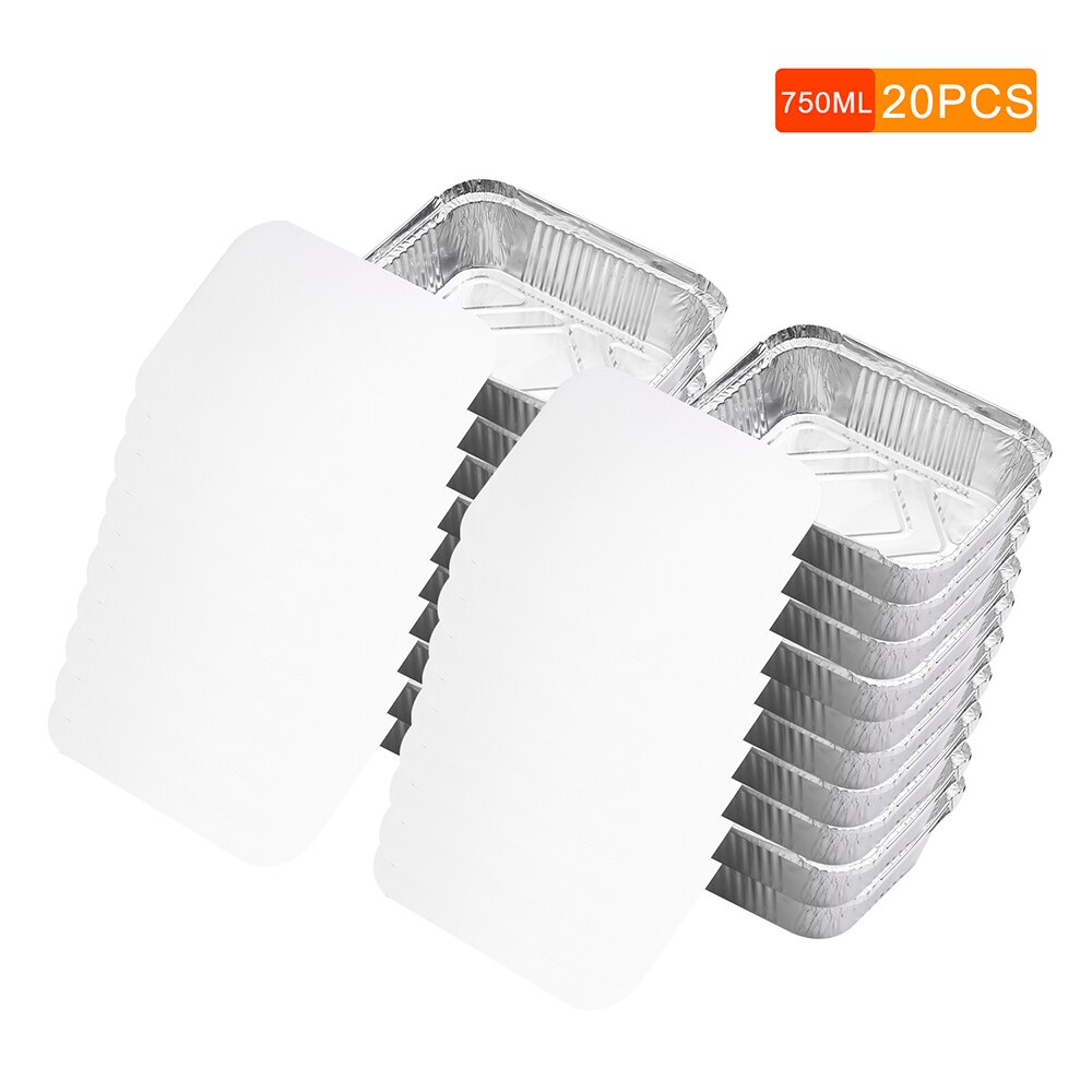 Plateau de cuisson jetable en aluminium 750/1050/2000ml, plaque de cuisson avec couvercle, récipient pour la cuisson, chauffage, cuisson BBQ, cuisine: 750ML