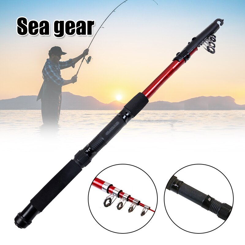 FRP Travel Fishing Rod 1.5/1.8/2.1/2.4/2.7/3m Long-distance Cast Rod Fiberglass Sea Gear for Sea Fishing &amp;T8