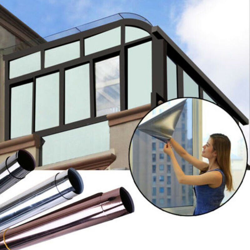 Envejsspejl hjem glas privatlivsfilm solreflekterende vinduesfarvet rulle dekoration til glas 1m