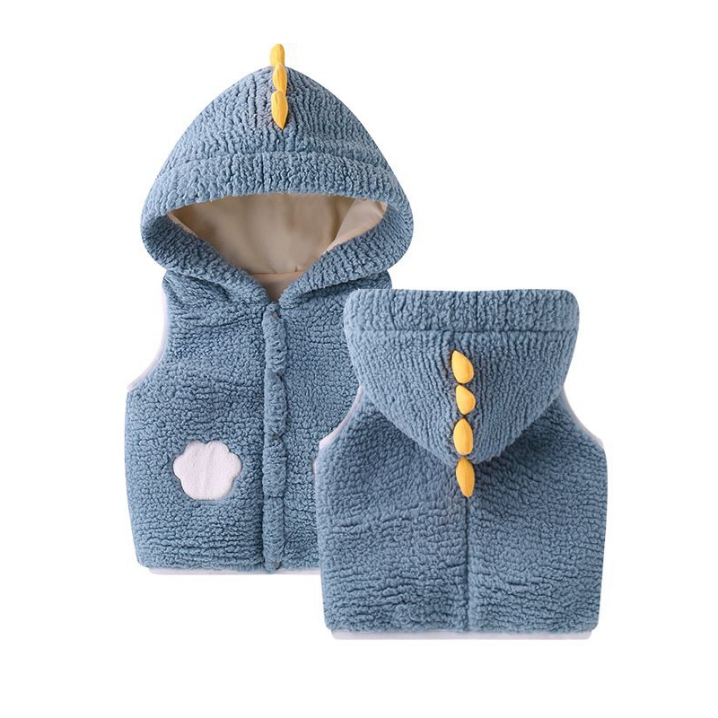 Baby Vest Winter Warm Jongens Meisjes Kleding Baby Vest Mouwloze Jas Cartoon Fleece Hooded Bovenkleding Vest