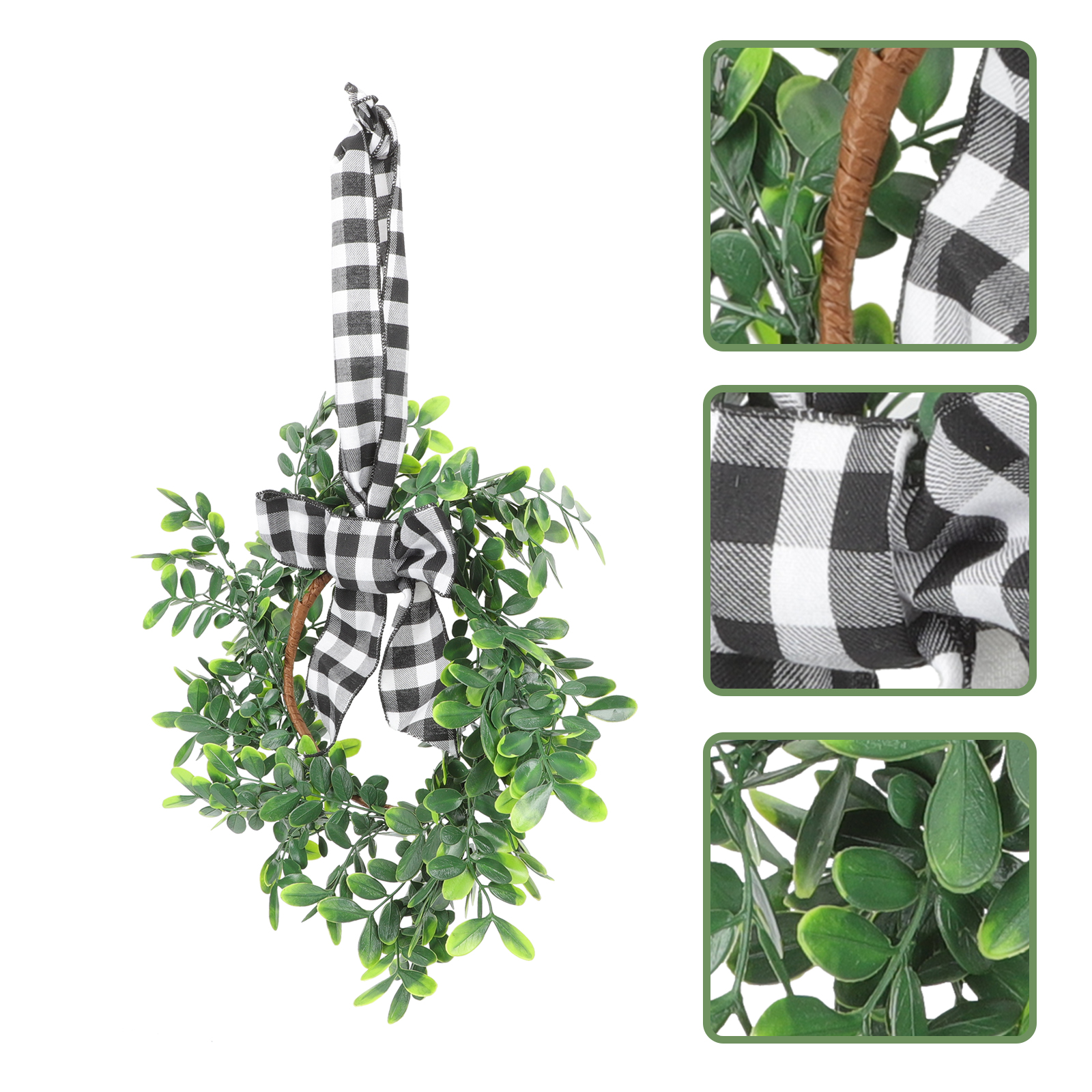 Exquisite Spring Bowknot Garland Ornament Garden Wreath Door Hanging Decor