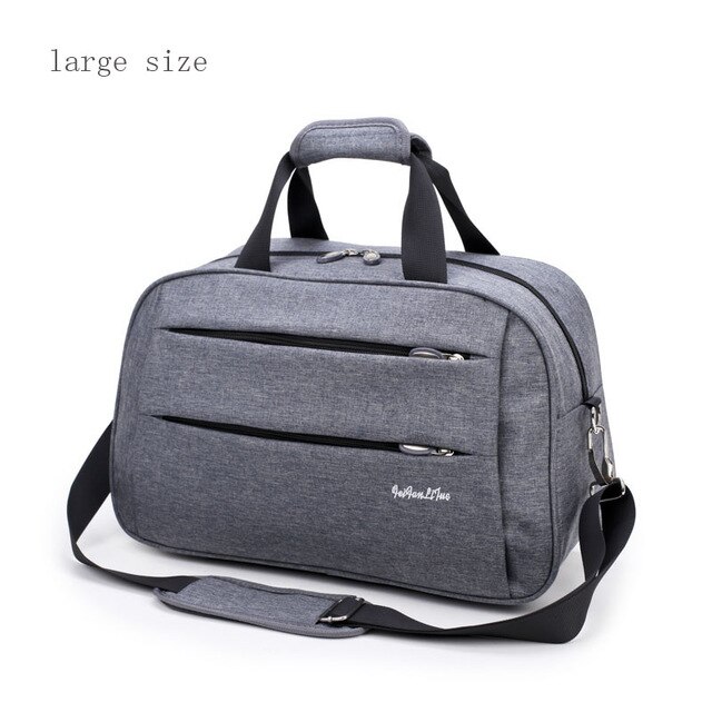 Luggage travel bags Waterproof canvas men women big bag on wheels man shoulder duffel Bag Black Blue carry on cabin luggage ZL32: gray  large