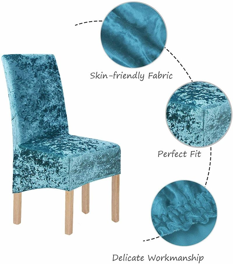 Moderne guld diamant fløjl stol betræk ensfarvet stræk aftagelig stol beskytter slipcover til hotel banket bryllup
