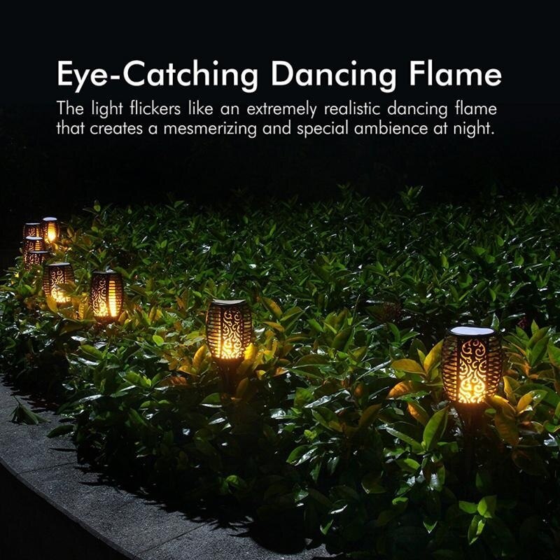 LED Solar Flame Lights Outdoor Dancing Flame Torches Lamp Solar Garden Lights Landscape Light Garden Decoration for Patio Path