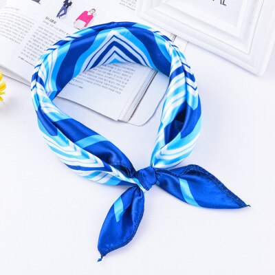 Foulard à rayures pour la tête pour femmes, imprimé, tissu pour cou, étiquette tendance, 50x50cm: TS-18
