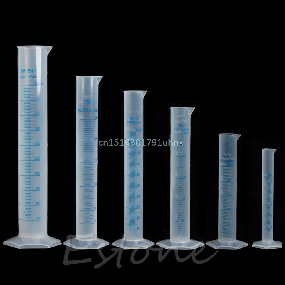 50ml Laboratory Liquid Trial Test Tube Jar Tool Plastic Measuring Graduated Cylinder