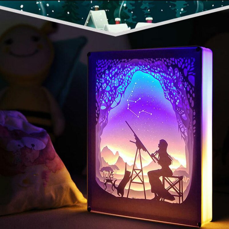 Nowość lampka nocna Totoro papierowa lampa atmosfera 3D papierowa rzeźba sztuka lampa dekoracyjna zasilanie USB robić salonu sypialnia: styl 6