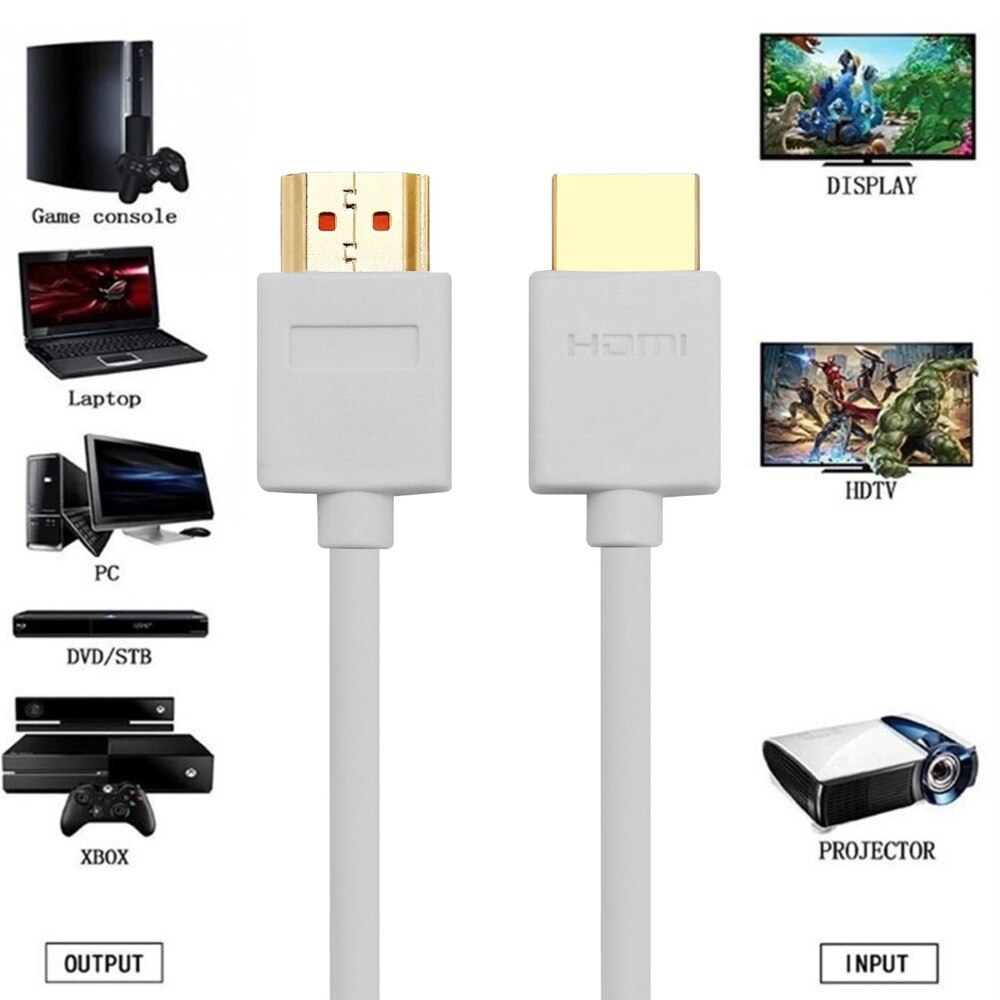 HDMI Kabel 1 M 2 M 3 M 5 M 10 M HDMI Kabel HDMI 1.4 4 K 1080 P 3D voor PS3 Projector HD LCD Apple TV Computer Kabels