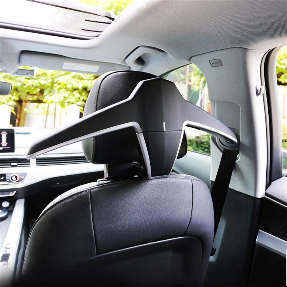 B-LIFE Auto Hoofdsteun Kleerhanger Kleding-3 In 1 Multifunctionele Haak Antislip Achterbank Opslag pak Jas Zak-Zwart