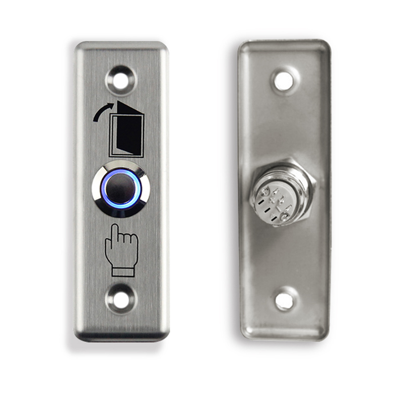 Metalen Roestvrij Schakelaar deur exit push te open Home Release Knop met LED Licht Voor Toegangscontrole Lock Systeem NO/COM
