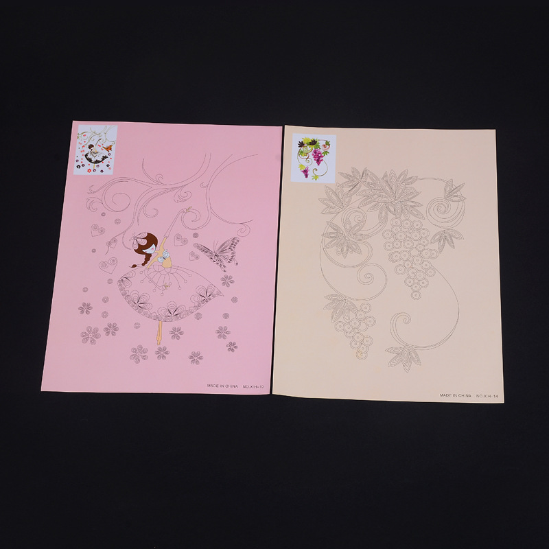 16patterns DIY craft paper Paper Quilling line art paper template 8pcs