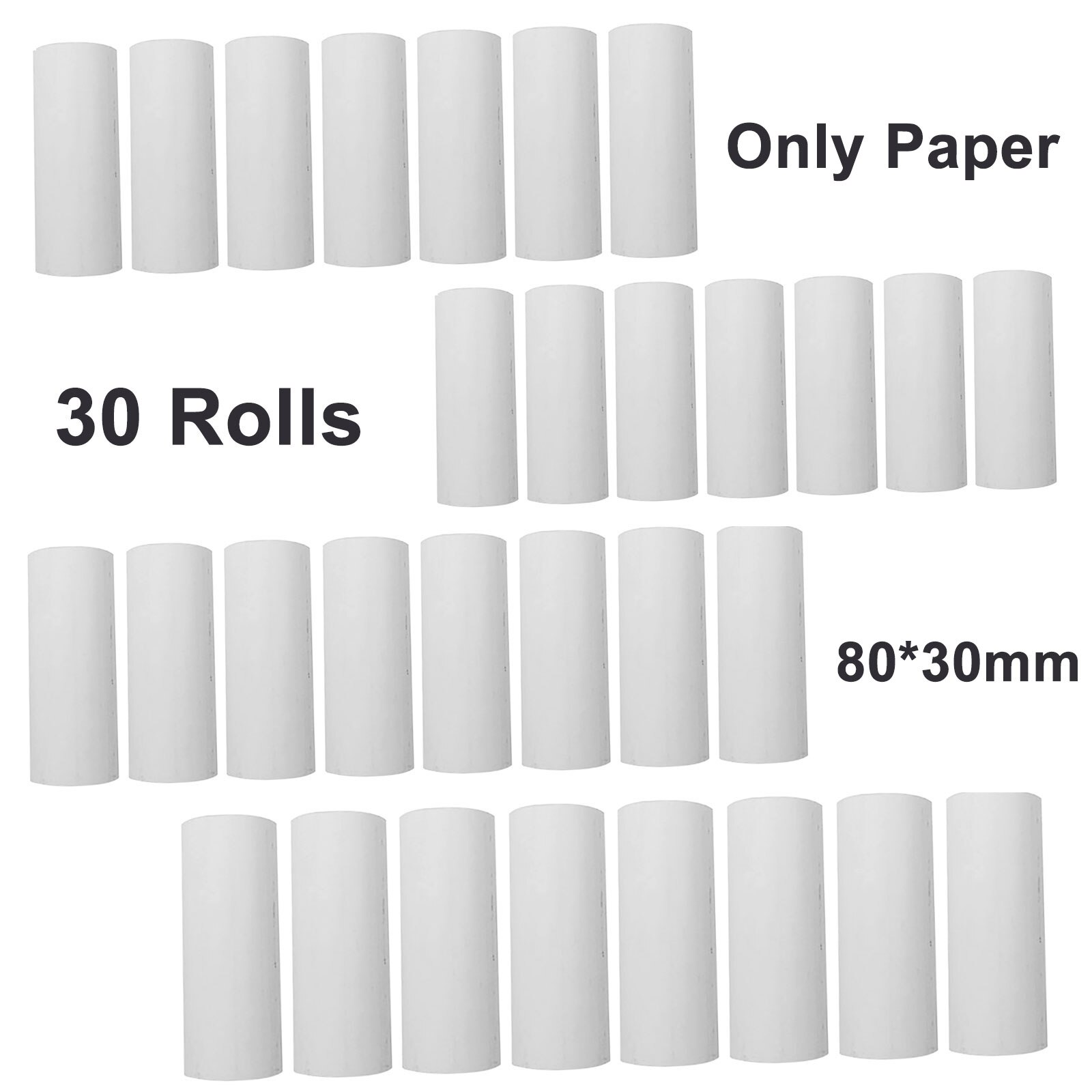 X1 Mini Pocket Printer 80mm BT Wireless Thermal Photo Printer 300dpi Notes Lists Receipt Paper Printer Sticker Inkless Printing: Only 30 Rolls Paper