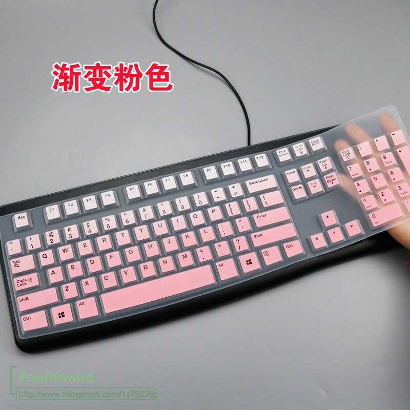 Dust Cover Film Silicone Dustproof mechanical Wireless Desktop For Logitech MK120 K120 keyboard Cover Protector: fadepink