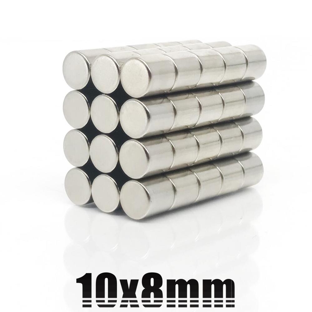 50 Stuks Ronde Magneet 10X1 10X2 10X3 10X4 10X5 10X8 10X10 Mm Neodymium Magneet Permanente Ndfeb Super Sterke Krachtige Magneten 10X2: 10x8(50Pcs)