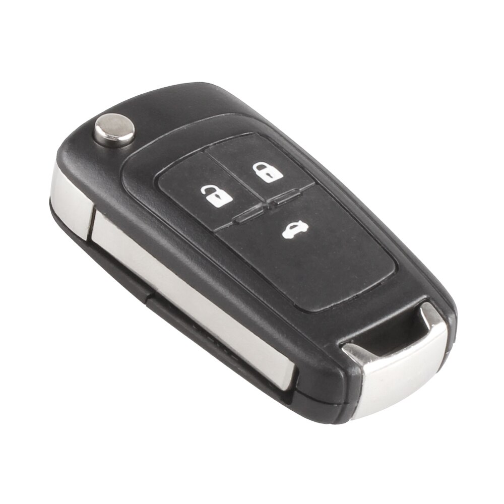 Sort 3 knapper bilnøgle fjernbetjening fob shell sag automatisk nøgle skal udskiftning ingen chip med uklippet bil flip nøgle passer til opel