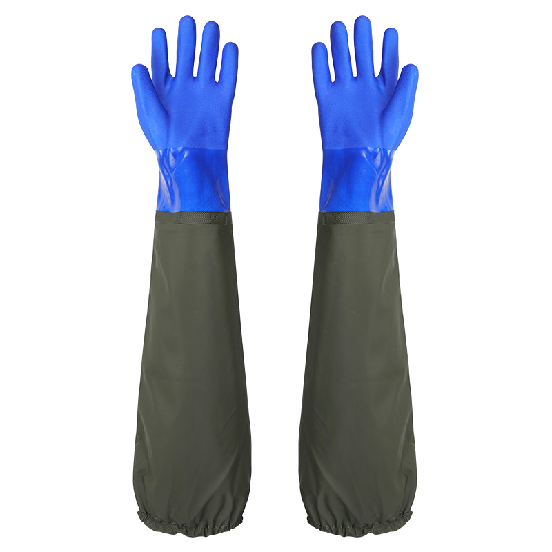 1 Pair Long Waterproof Drain Cleaning Gloves Chemical Resistant Gloves PVC Reusable Heavy Duty Long Rubber Gloves