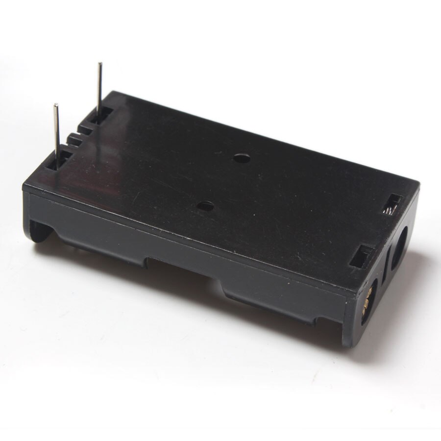 1Pcs Plastic 3V Output 2 x AA Battery Holder Spring Clip Black 2Slot Battery Box With Pin For Soldering Connecting