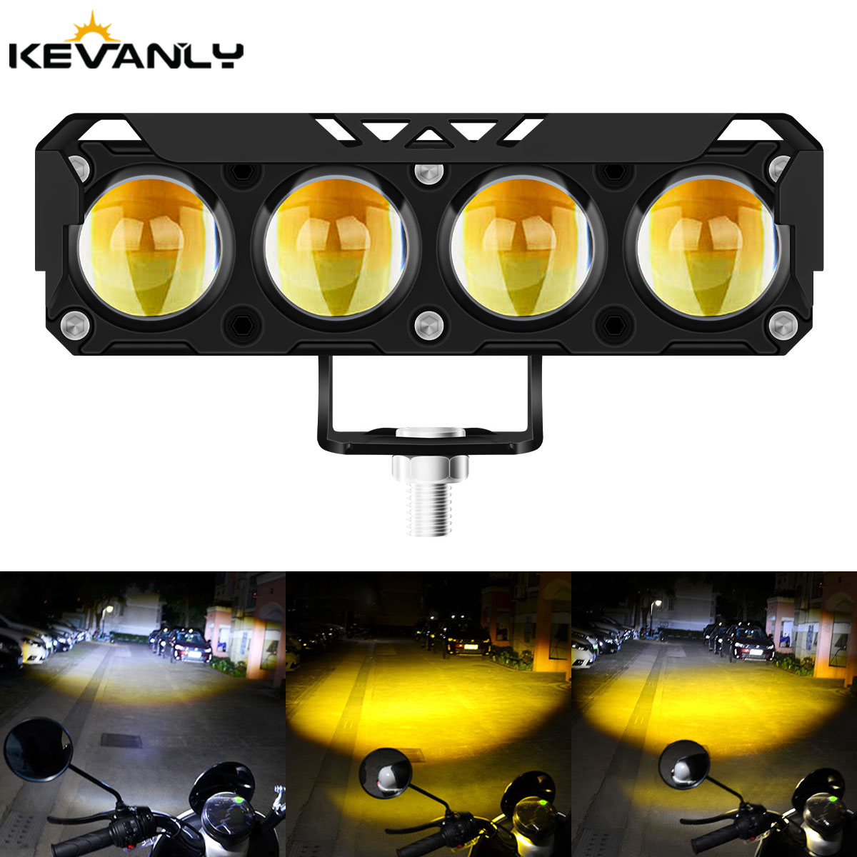 4 led-spotlight 4 x 4 lysbjelke arbeidslys motorsykkelfrontlykter kjørelys fjernlys tåkelys scooter led-spotlight