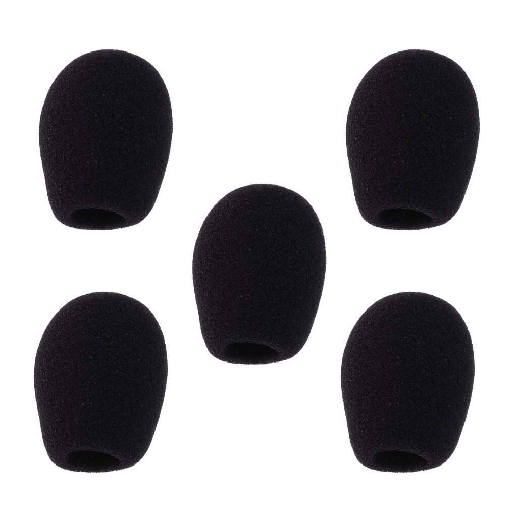 5 Pieces Black Microphone Mic Sponge Windshields Wind Muffs Covers for Meeting Conference Gooseneck Microphone Parts: 44x14mm 
