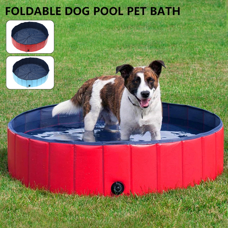Sammenklappelig hundeswimmingpool pvc kæledyrsbad svømmebadekar badekar kæledyr sommerbadepool til hunde katte børn