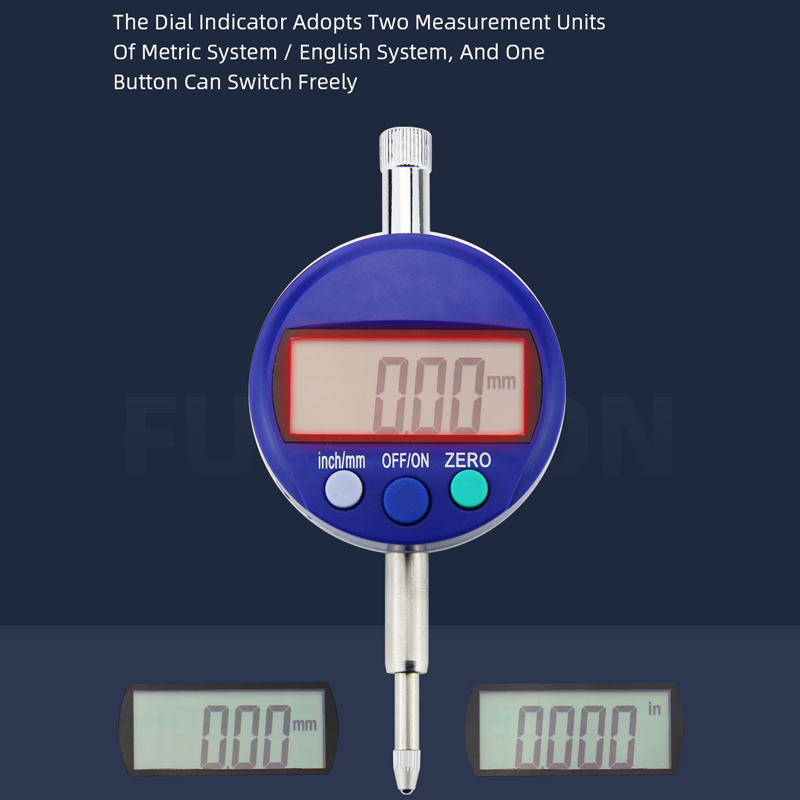 Digital Dial Indicator Electronic Dial Gauge Hour Type Indicator Magnetic Stand Holder Stand Table Scale Measuring Tool 0-12.7mm