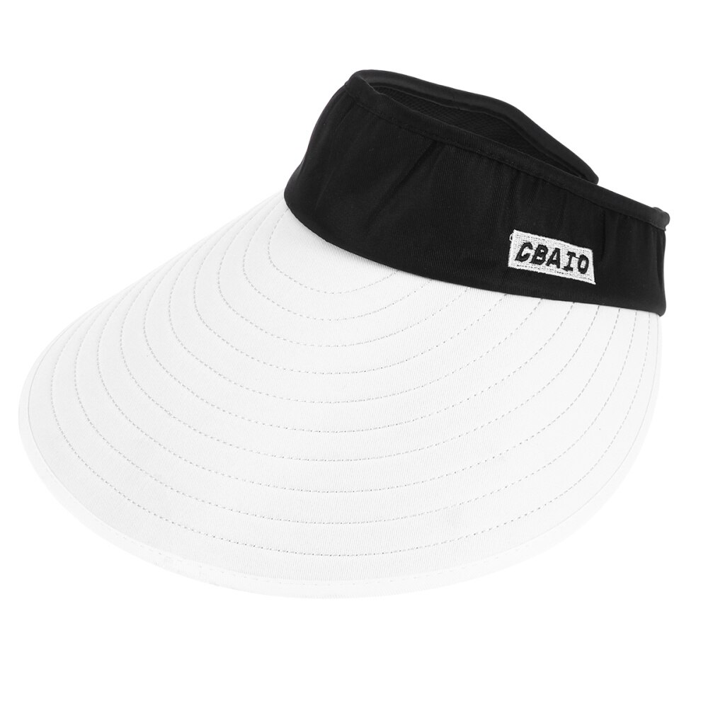 Sports Tennis Cap Summer Outdoor Cap Folding Hat All-matching Cap for Men (White Hat and Black)
